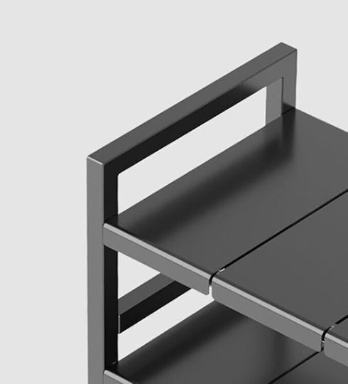 Metallisches Schrankregal 53x48,5cm Schwarz