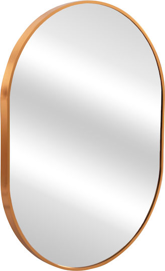 HomeMarkt Archer Wall Mirror Oval with Gold Metallic Frame 79x59cm 1pcs