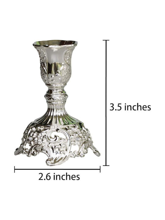 Set aus 2 silbernen Kerzenhaltern mit Deluxe-Gravurdesign