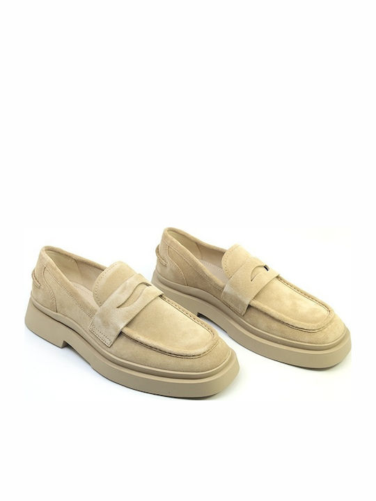 Mike Loafers Dama Din Piele În Culoare Bej