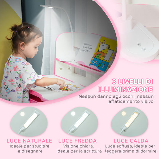 Birou Pentru Copii Roz 80x54.5x82-104cm