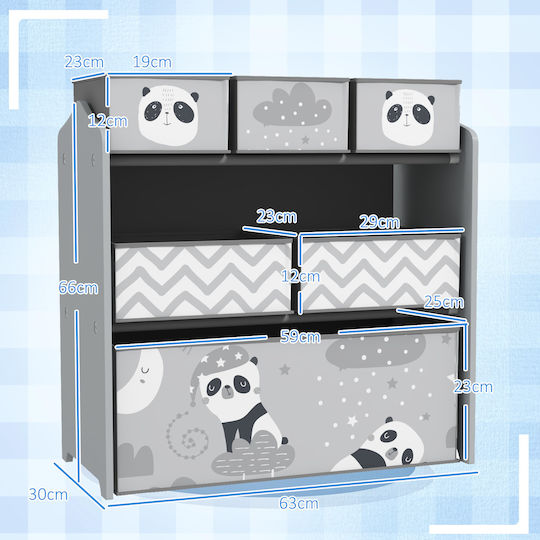 Zonekiz Система за съхранение на играчки Сив 63x30x66см 1бр