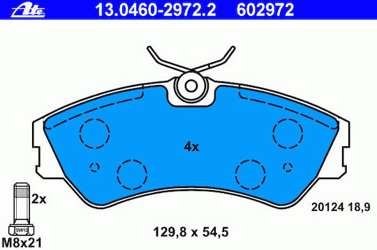 Plăcuțe de frână Vw Transporter Iv Bus 70xb 70xc 7db 7dw 7dk Ate 13046029722