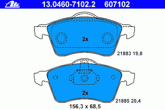 Brake Pads Vw Transporter Iv Bus 70xb 70xc 7db 7dw 7dk Ate 13046071022