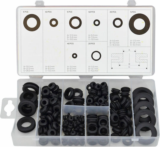 Awtools Rubber Grommets 180pcs Mix