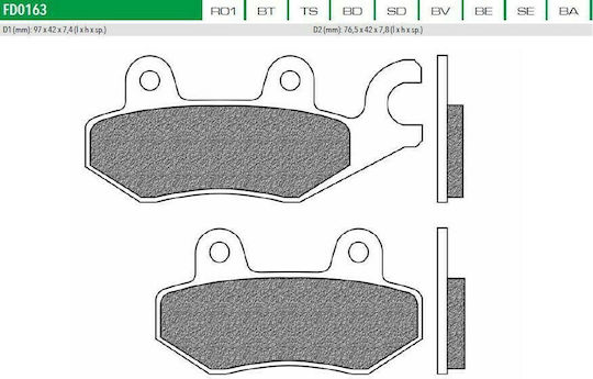 Newfren Motorcycle Brake Pads FD0163BE Brake pads for Kaze-R / Supra / FX125 for Daytona DY 50 Kymco Spike 125 / People Triumph Daytona / Trident / Sprint / Tiger / Trophy Yamaha XC / TZR