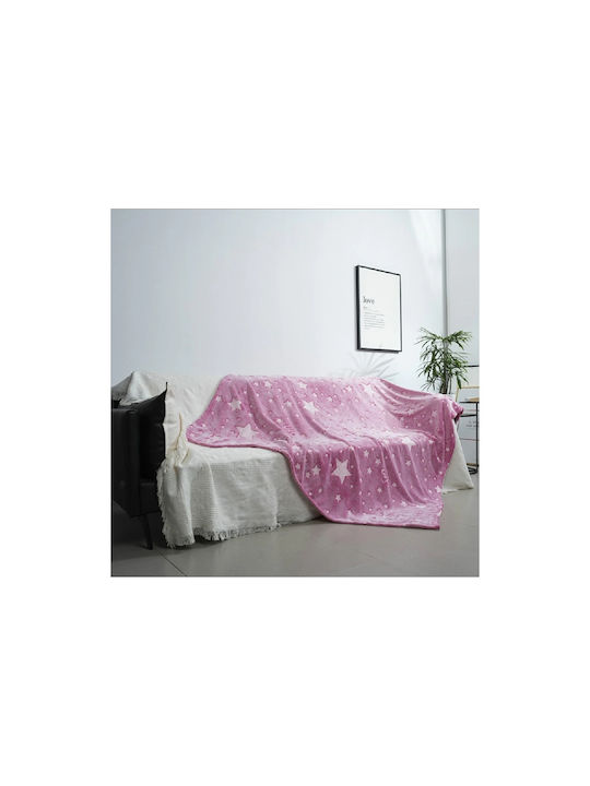 Verk Group Pătură Fosforescentă Roz 200x150buc