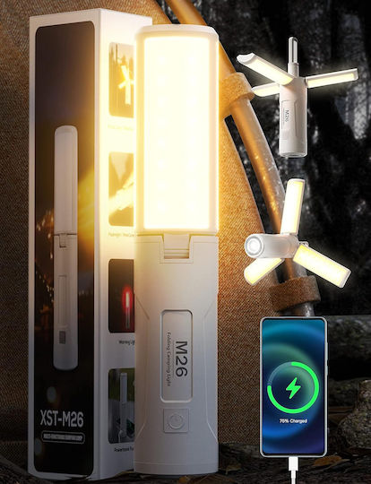 Led Laterne Wiederaufladbar für Camping mit Powerbank Weiß