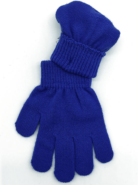 Kinder Mütze Set mit Handschuhe Gestrickt Blau