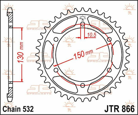 JT Sprockets Заден зъбен колело за Yamaha GTS 1000 - ГТС 1000 / Интернет магазин