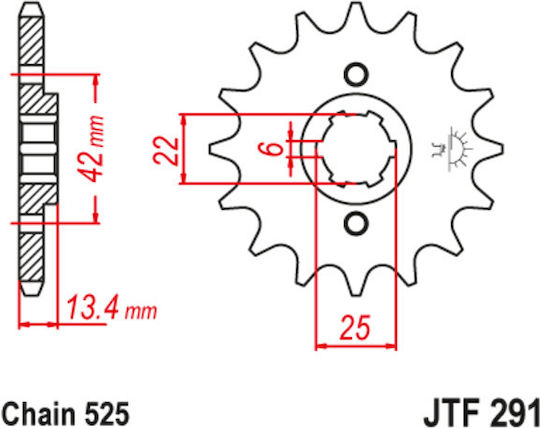 JT Sprockets Vorderes Ritzel für Honda Rebell
