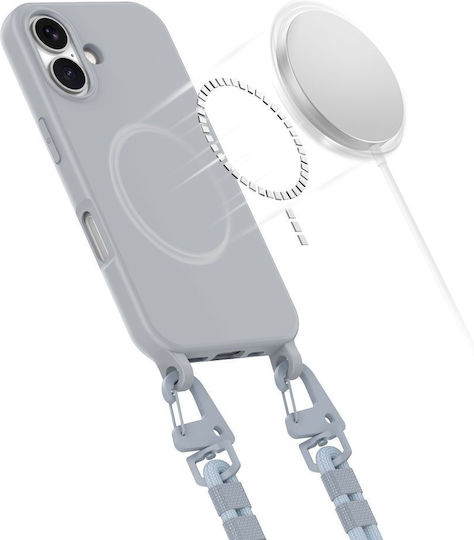 Tech-Protect Magnecklace Back Cover Silicone Gray (iPhone 16)