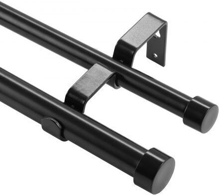 Vevor Metallisch Vorhangstange Doppel mit Stange 180cm Black