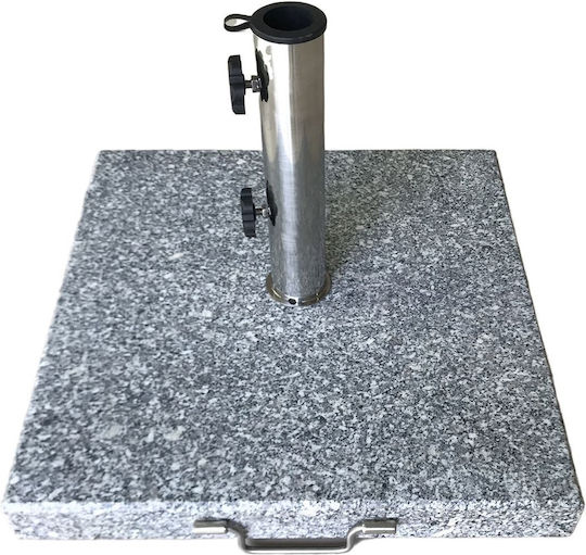 Bază pătrată pentru umbrelă, granit inox #304, 40kg, 45x45 H.7 5/37cm, granit metal Technostone-Technomarble E932