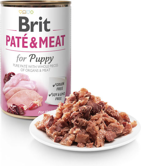 Brit Paté & Meat Wet Food for Puppies in Cans with Rabbit Grain-Free & Gluten-Free 400gr