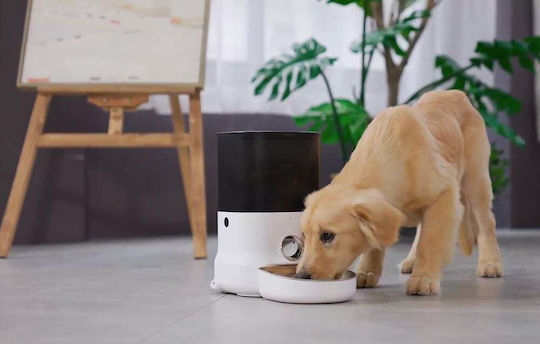 Dogness Αυτόματo Μεταλλικό Μπολ Φαγητού για Σκύλο & Γάτα 4lt 32.2cm σε Λευκό Χρώμα