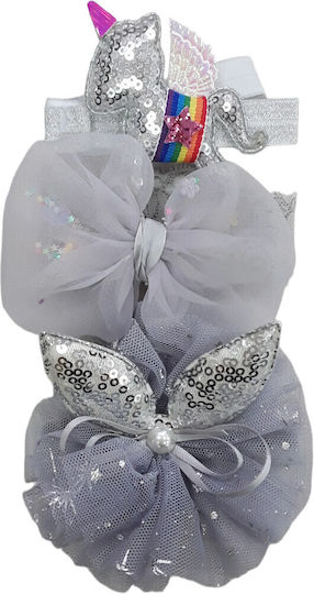Κορδέλες Μαλλιά 3τμχ Fashion Grey 0810045