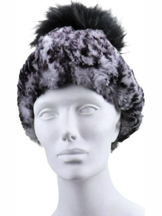 Pom Pom Beanie Unisex Σκούφος Πλεκτός σε Καφέ χρώμα