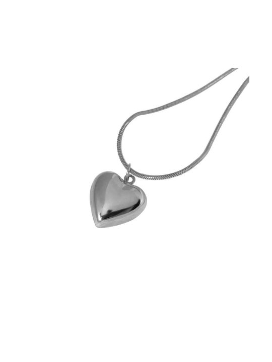 Necklace with design Heart from Gold Plated Steel