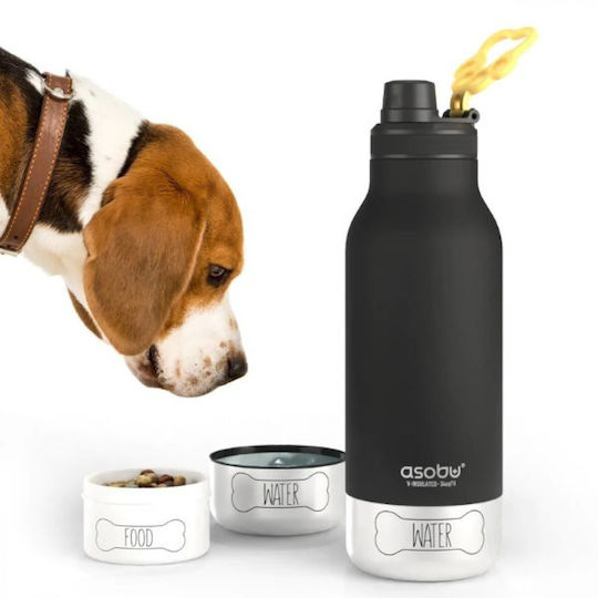 Asobu Buddy бутилка 3 в 1 термос бутилка с купа за храна и вода за домашни любимци неръждаема стомана 1000ml