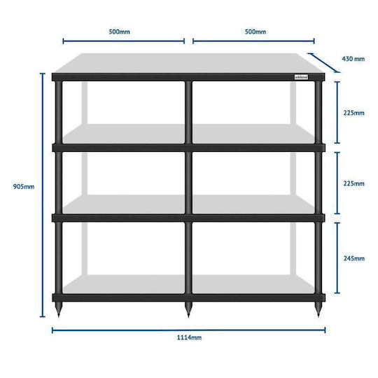 Solidsteel Hi-fi Audio & Tv Rack S4-4 Black