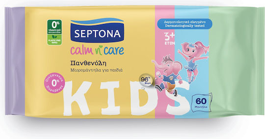 Septona Calm n' Care Panthenol Μωρομάντηλα χωρίς Οινόπνευμα & Parabens 3x60τμχ