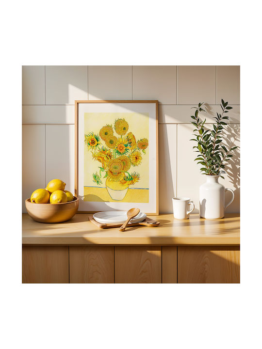 Poster Van Gogh Sunflowers Art116 21cm X 30cm Λευκό Κάδρο Pvc