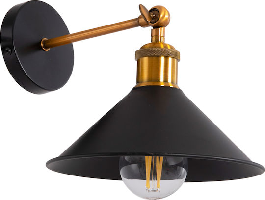 HomeMarkt Reston2 Lamp Wall with Socket E27 Black 21x21x21cm