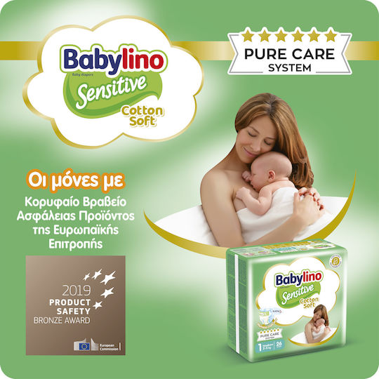 Babylino Tape Diapers Sensitive Cotton Soft Monthly Pack No. 5+ for 12-17kg 168pcs