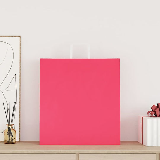 vidaXL Papier Tasche für Geschenke Rosa 45x48x17cm. 50Stück