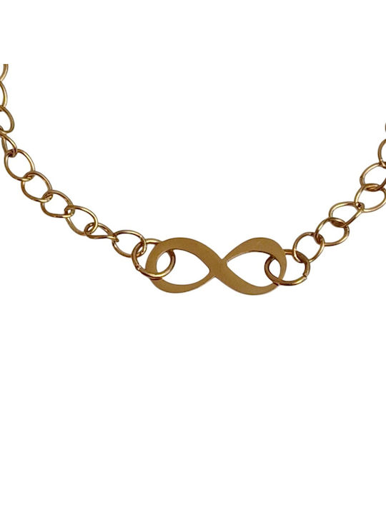 Sentefi Bracelet Chain with design Infinity made of Steel Gold Plated