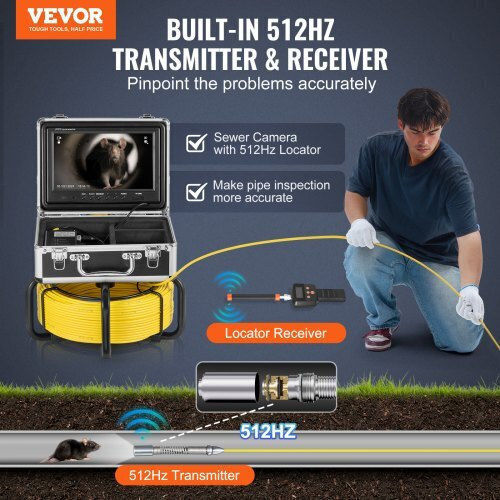 Vevor Camera Endoscopică cu Cablu 50m