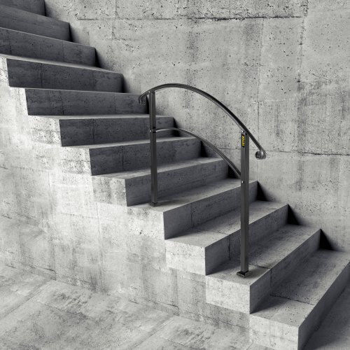 Balustradă Reglabilă din Fier Vevor 3ft pentru 3 Trepte Exterioare 3fthwtyfsblack001v0