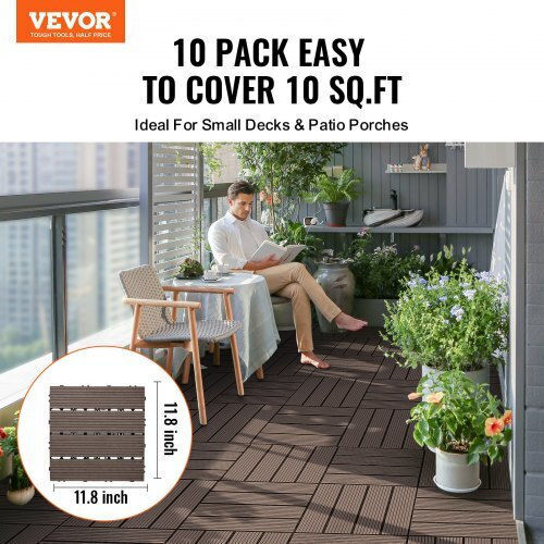 Vevor Placă pentru Podea de Grădină din Plastic 30.48x30.48buc 10buc