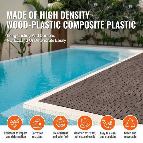 Vevor Placă pentru Podea de Grădină din Plastic 30.48x30.48buc 10buc