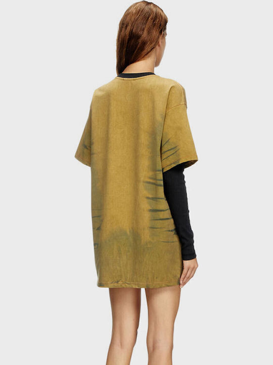 Sommer Mini T-Shirt Damenkleid Olive