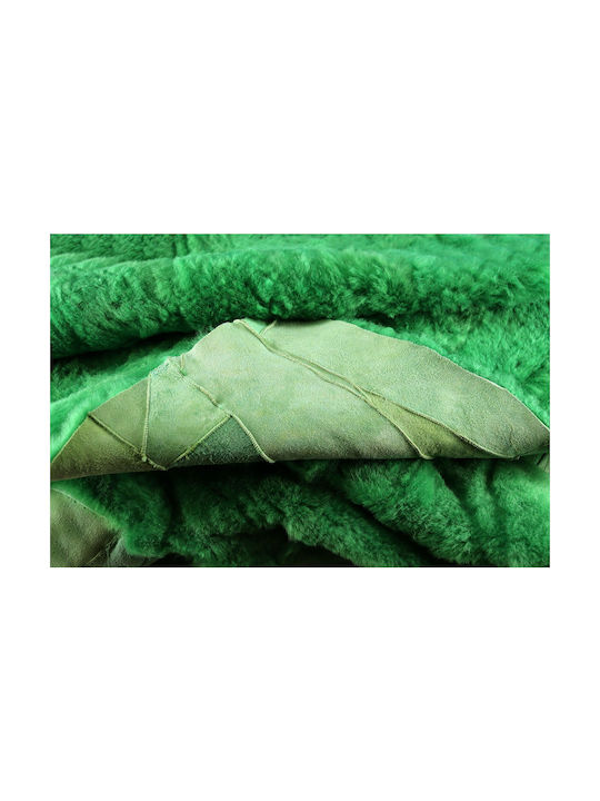 Rug Rectangular Furry Green