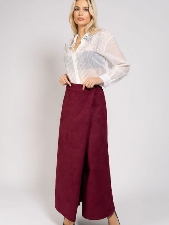 BelleFille Women's Fabric Trousers Bordeaux