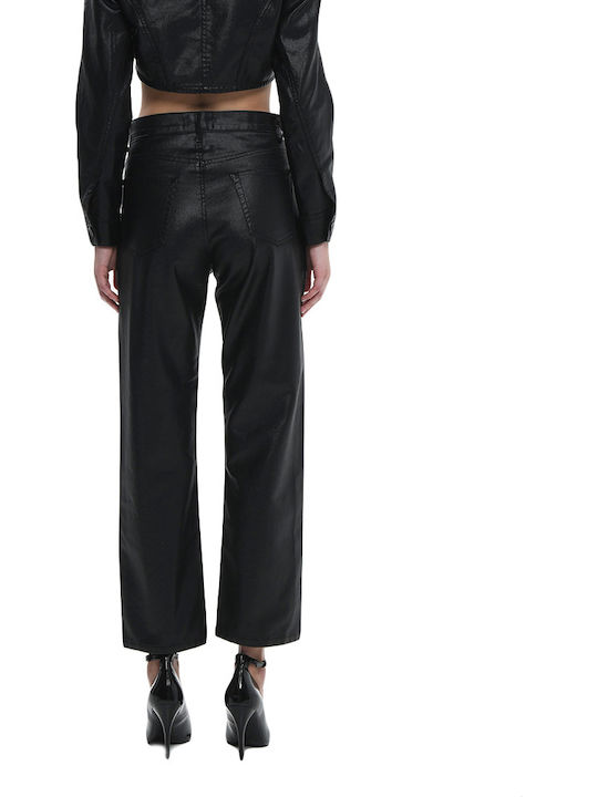 Women's Jean Trousers in Straight Line Black