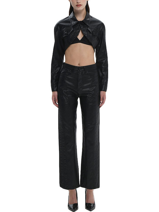 Women's Jean Trousers in Straight Line Black