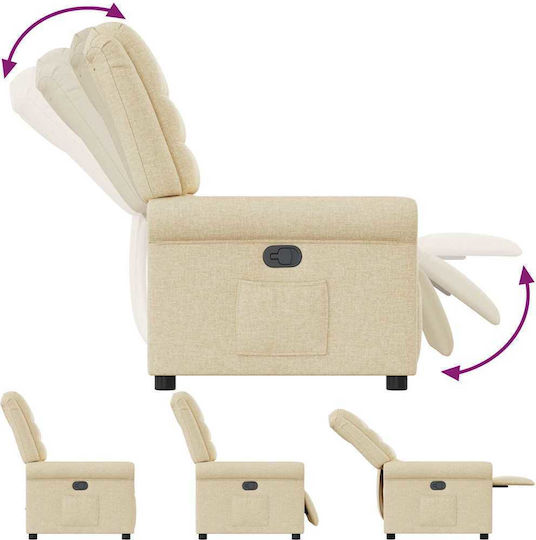 Relaxsessel mit Fußhocker Cream 73x91.5x102.5cm