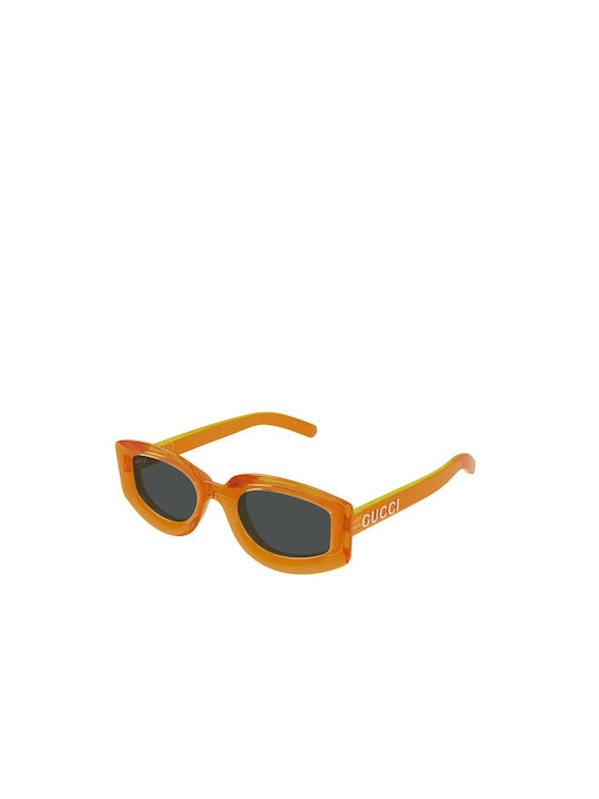 Gucci Women's Sunglasses with Orange Plastic Frame and Black Lens GG1719S 005