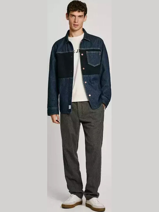 Long-sleeved Denim Shirt Blue