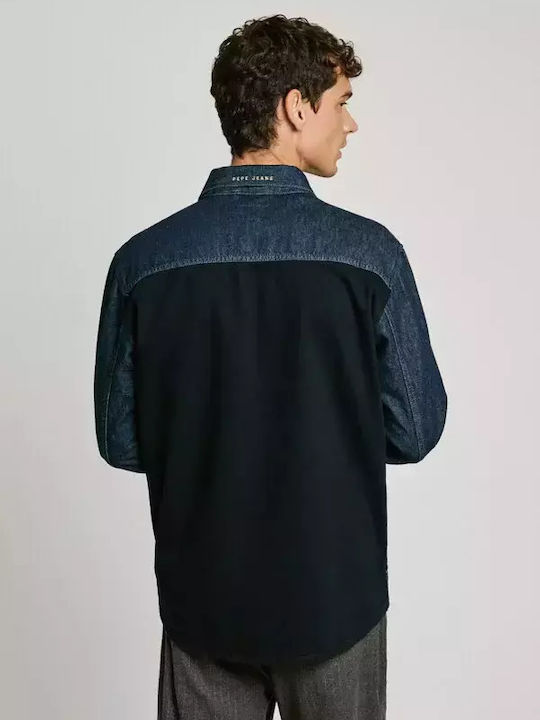 Long-sleeved Denim Shirt Blue