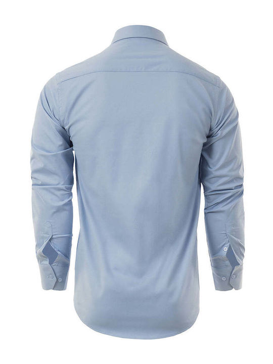Langärmlig Baumwolle Hemd Blue