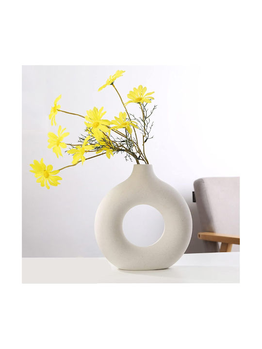 Decorative Vase Beige 17x3x18cm