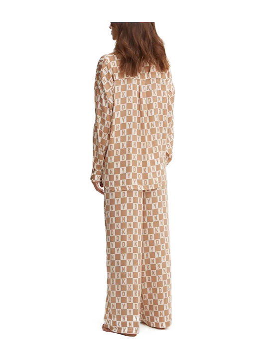 DKNY Set Pijamale pentru Femei Beige