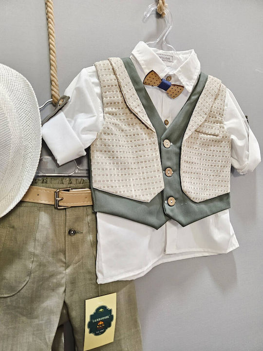 Baptism Set for Boy Crown Outfit Carousel 10pcs Pc-210