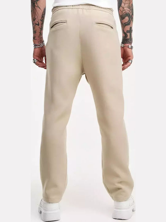 Παντελόνι Ελαστικό σε Loose Εφαρμογή Beige