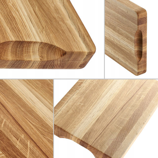 Kadax Επιφάνεια Κοπής για Ψωμί Ξύλινη Καφέ 40x25cm
